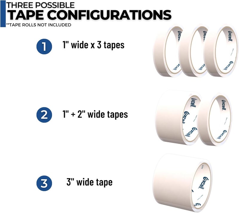 ICO Excell 2-Pack Triple Premium Extra Wide Metal Multi-Rolls Desktop Tape Dispenser, ET-13371, 3 inch Wide, 3 inch Core, Pack of 2 - Image 4